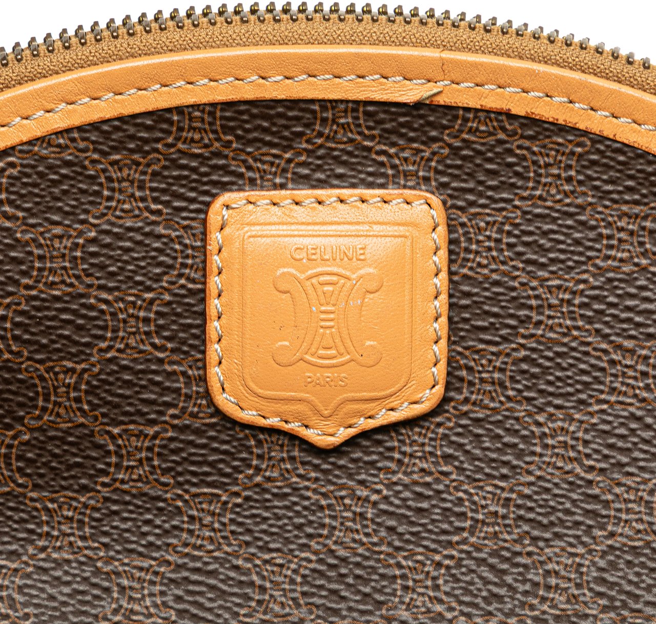 Celine Macadam Coated Canvas Pouch Bruin