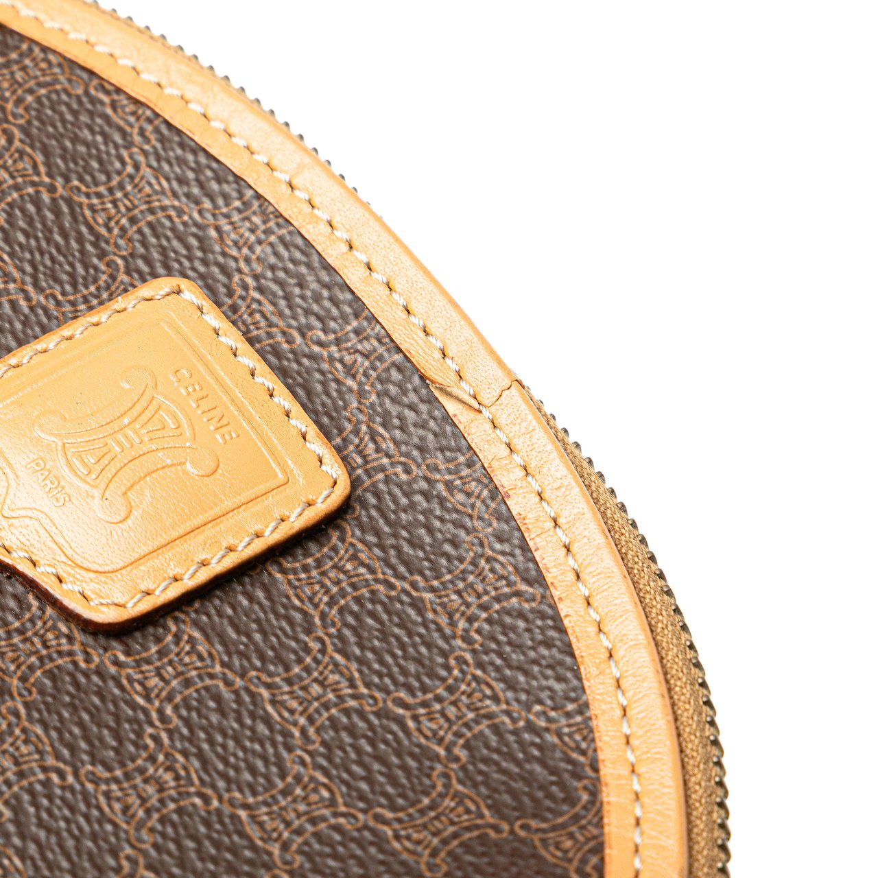 Celine Macadam Coated Canvas Pouch Bruin