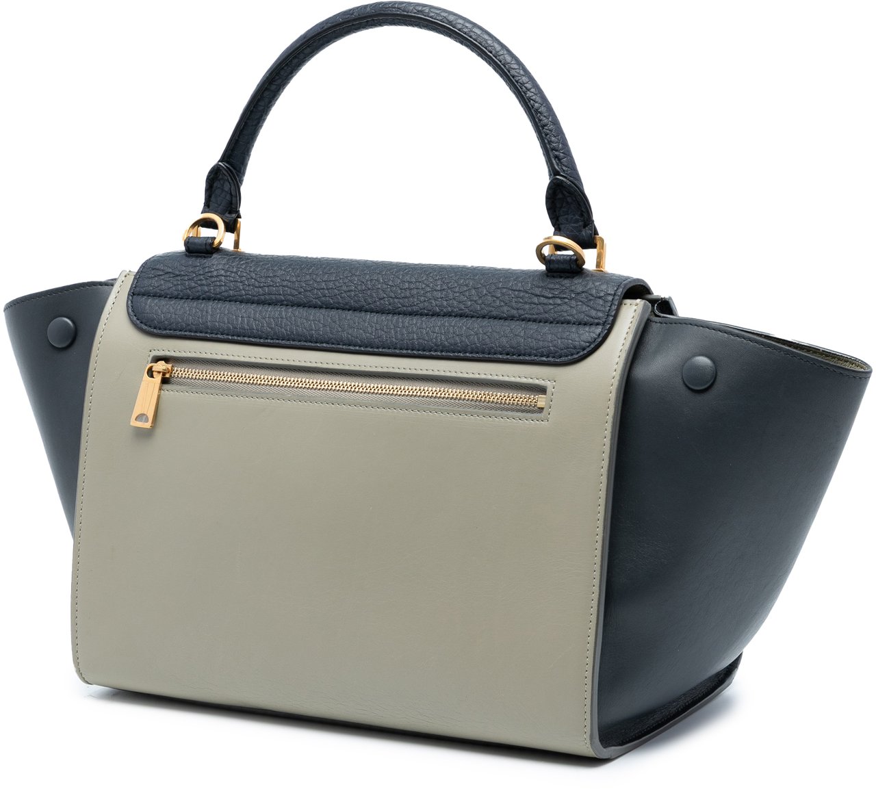 Celine Medium Tricolor Trapeze Satchel Blauw