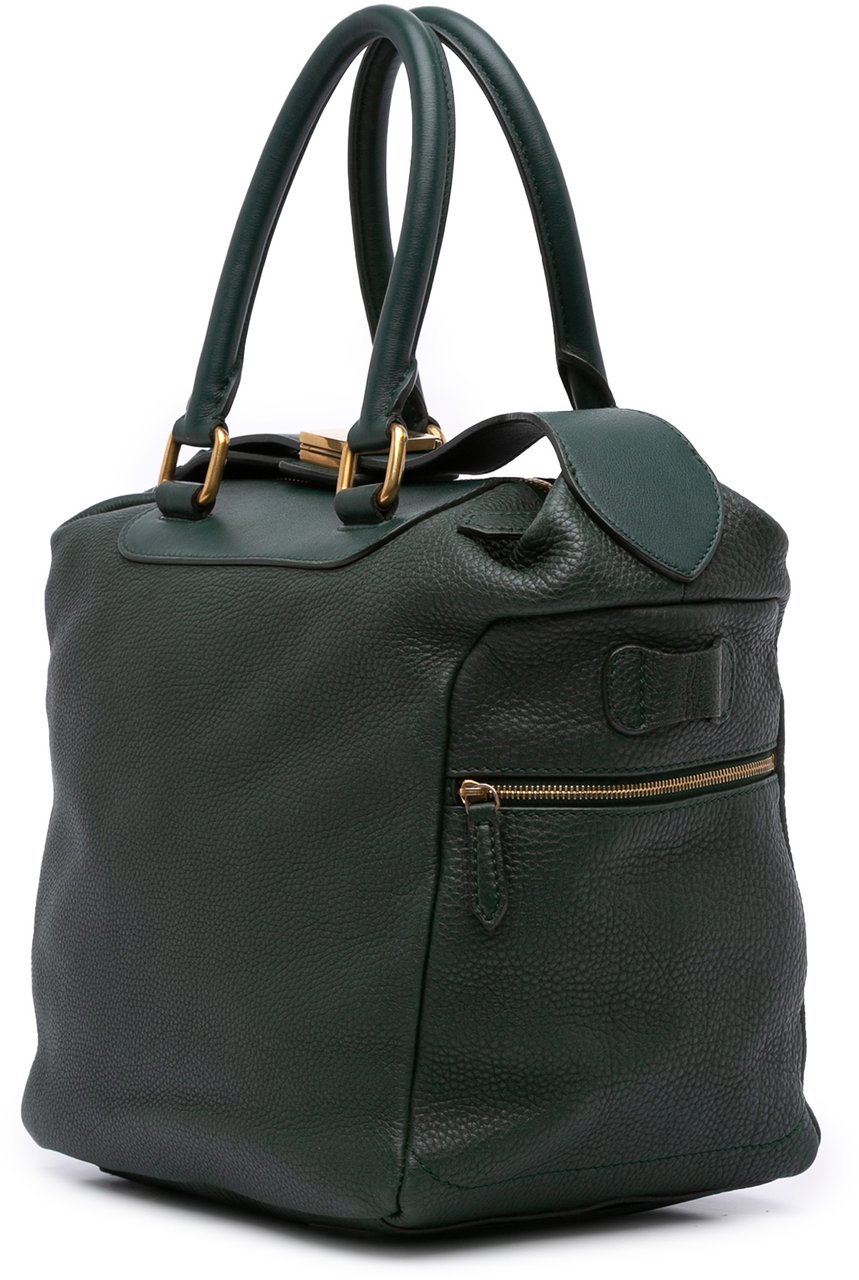 Celine Leather Satchel Groen