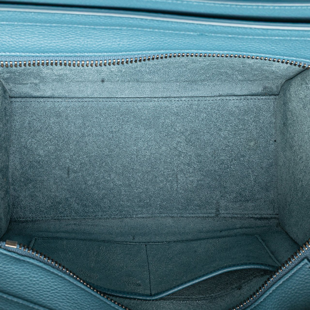 Celine Micro Calfskin Luggage Tote Blauw