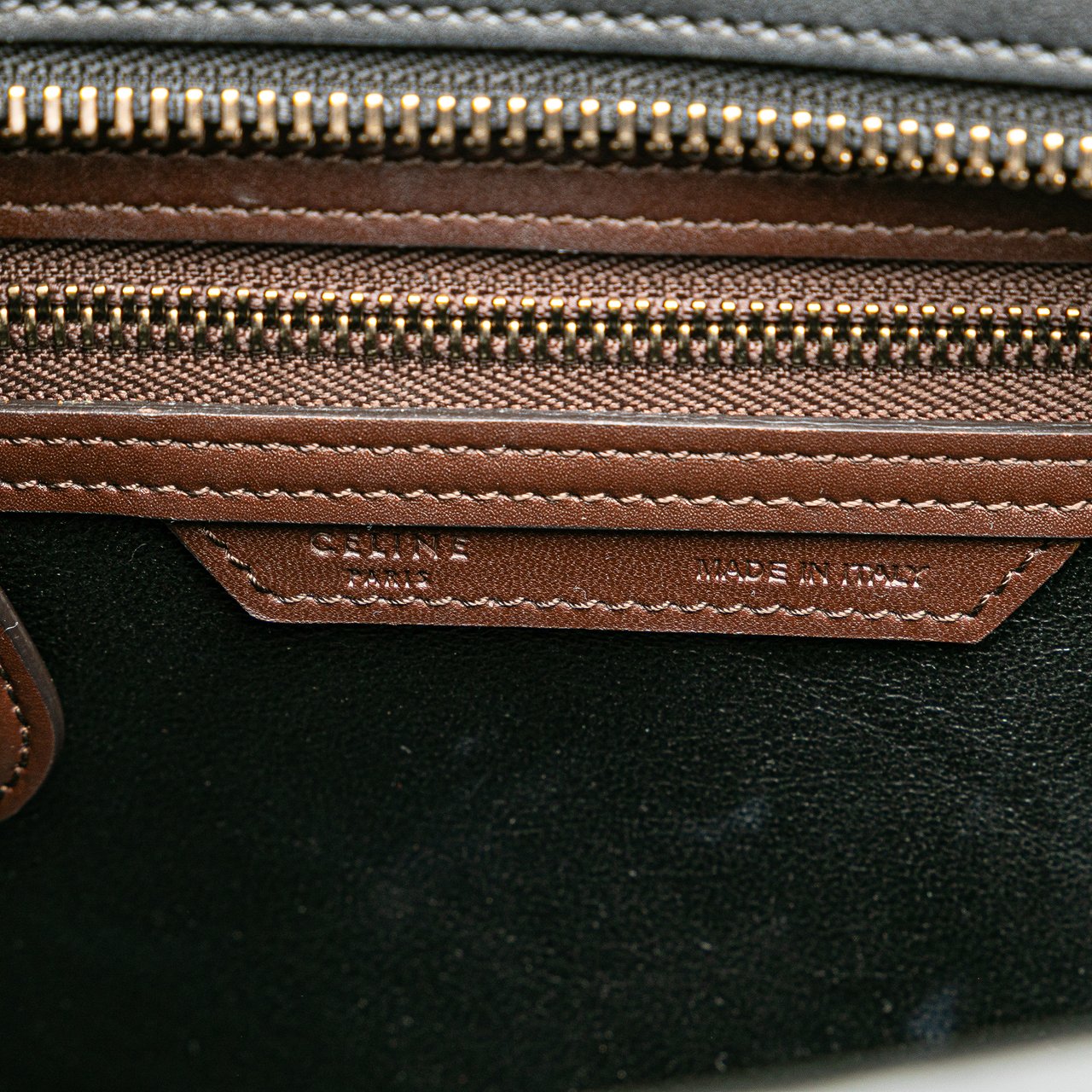 Celine Micro Tricolor Leather Luggage Tote Rood