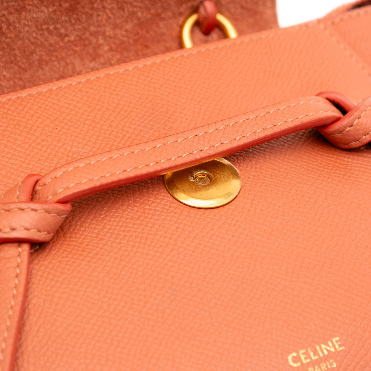 Celine Pico Grained Calfskin Belt Bag Oranje