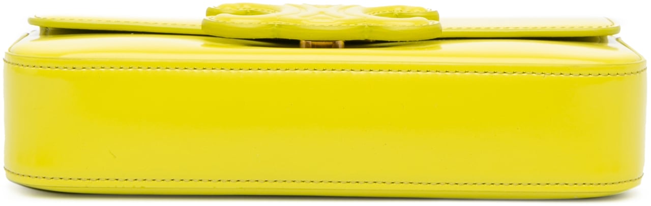 Celine Calfskin Cuir Triomphe Chain Shoulder Bag Geel