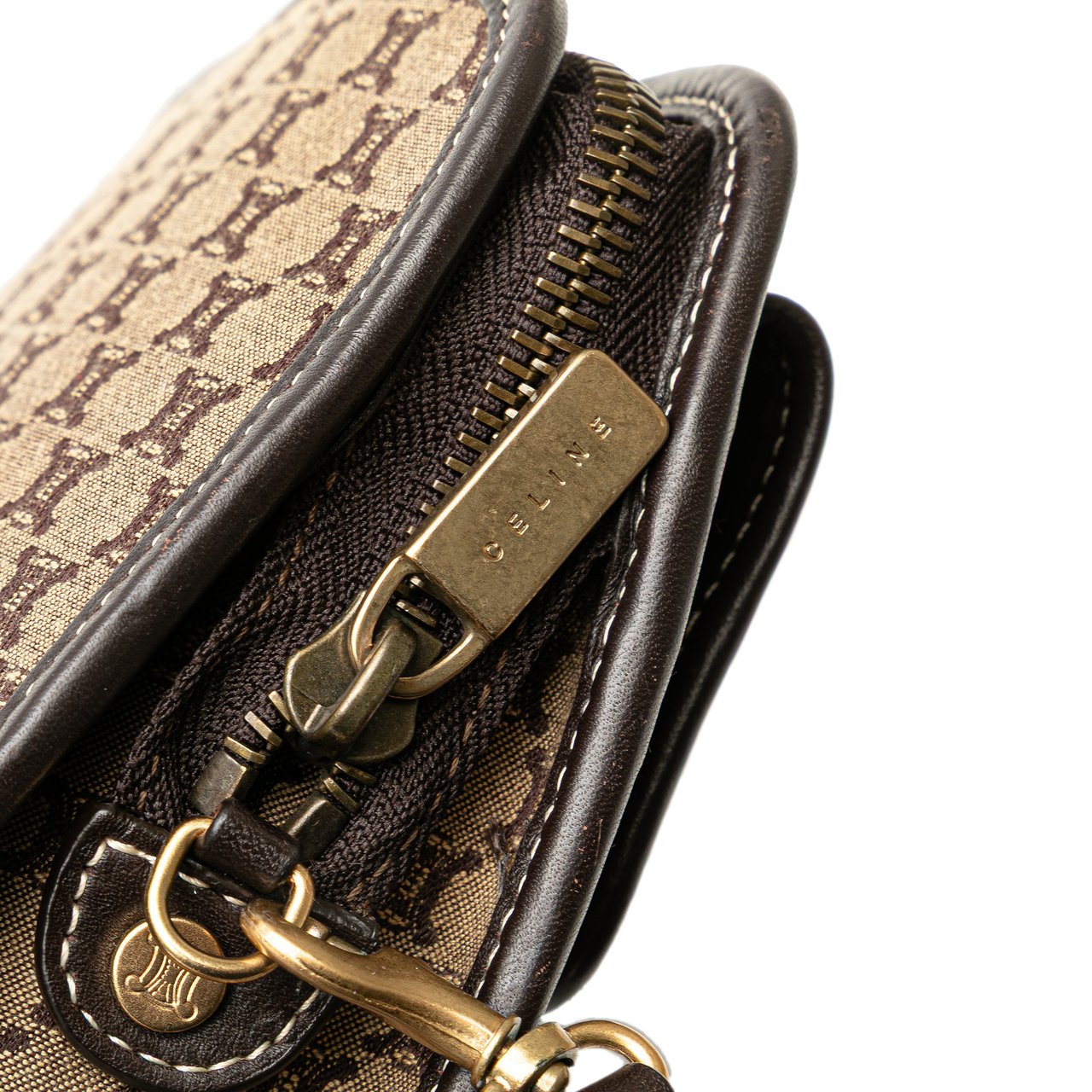 Celine Macadam Canvas Triomphe Handbag Bruin