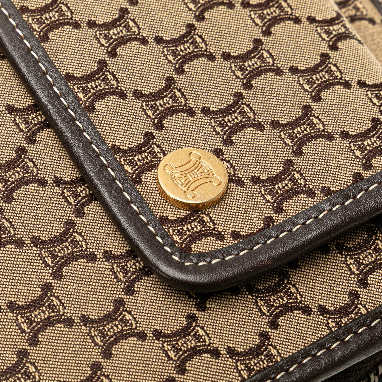 Celine Macadam Canvas Triomphe Handbag Bruin