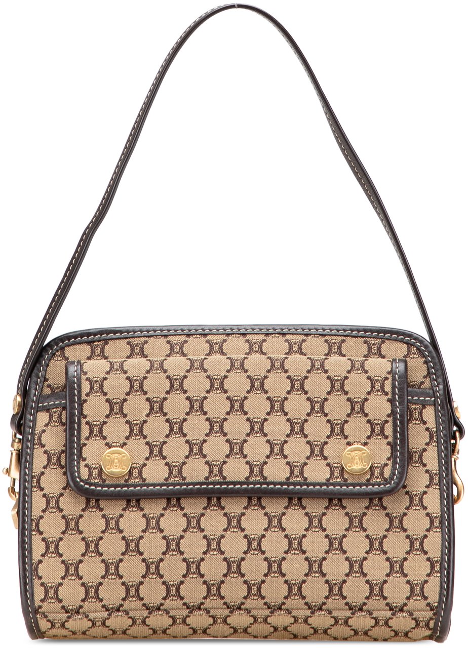 Celine Macadam Canvas Triomphe Handbag Bruin