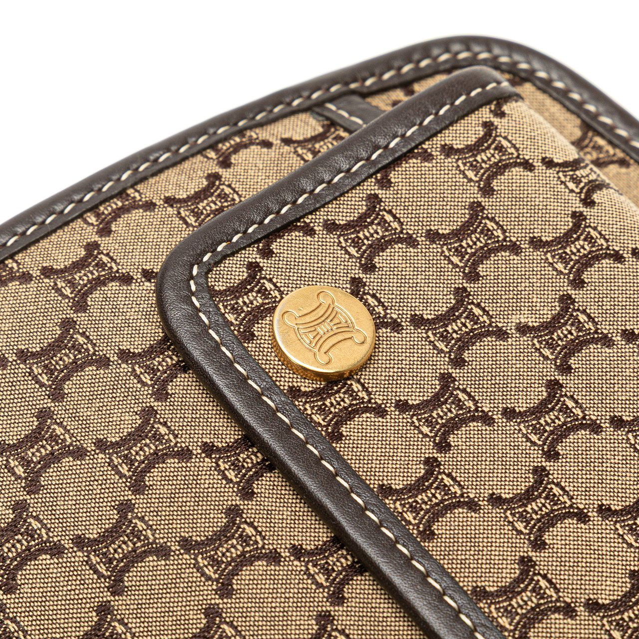 Celine Macadam Canvas Triomphe Handbag Bruin