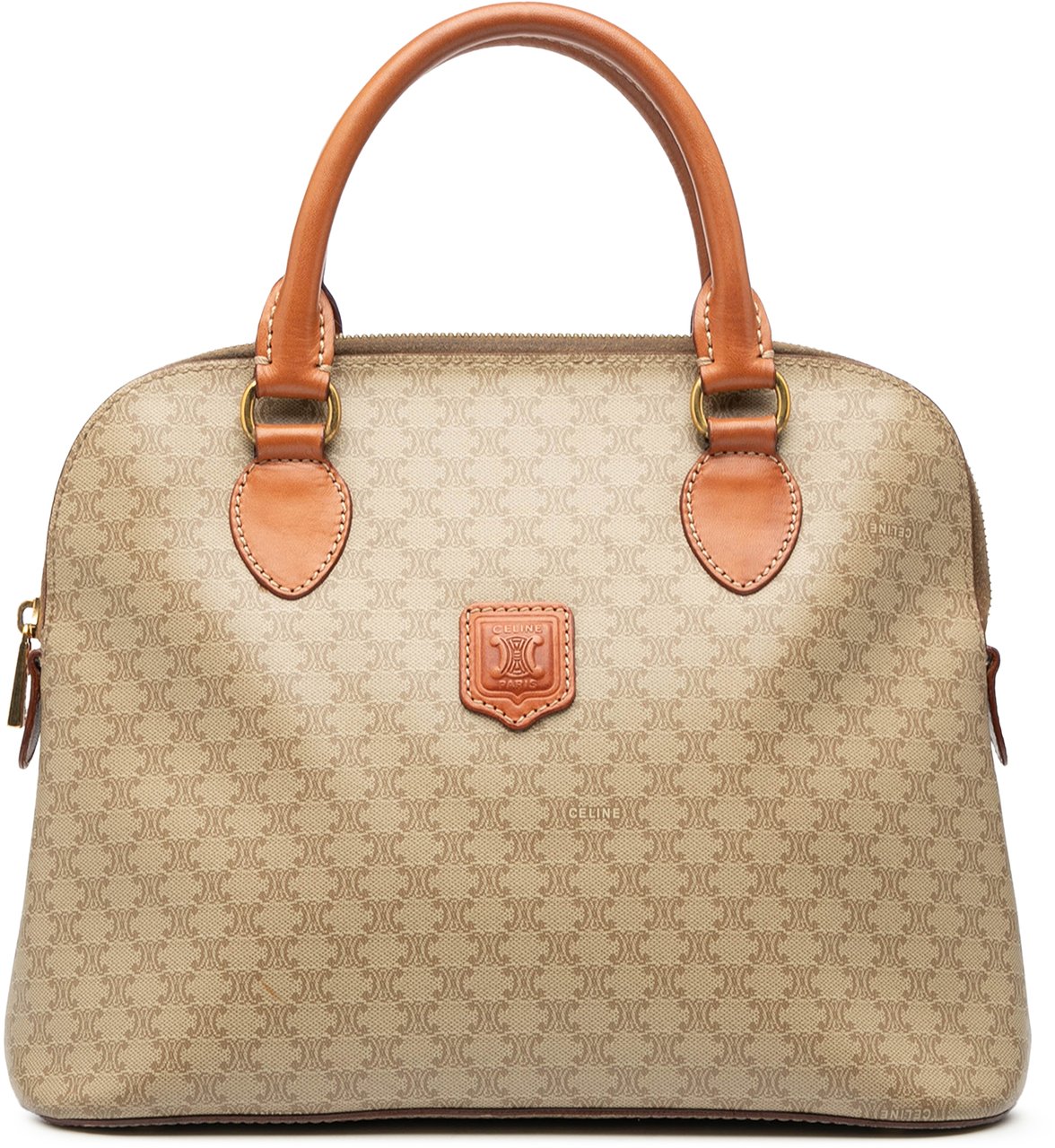 Celine Macadam Coated Canvas Dome Satchel Bruin