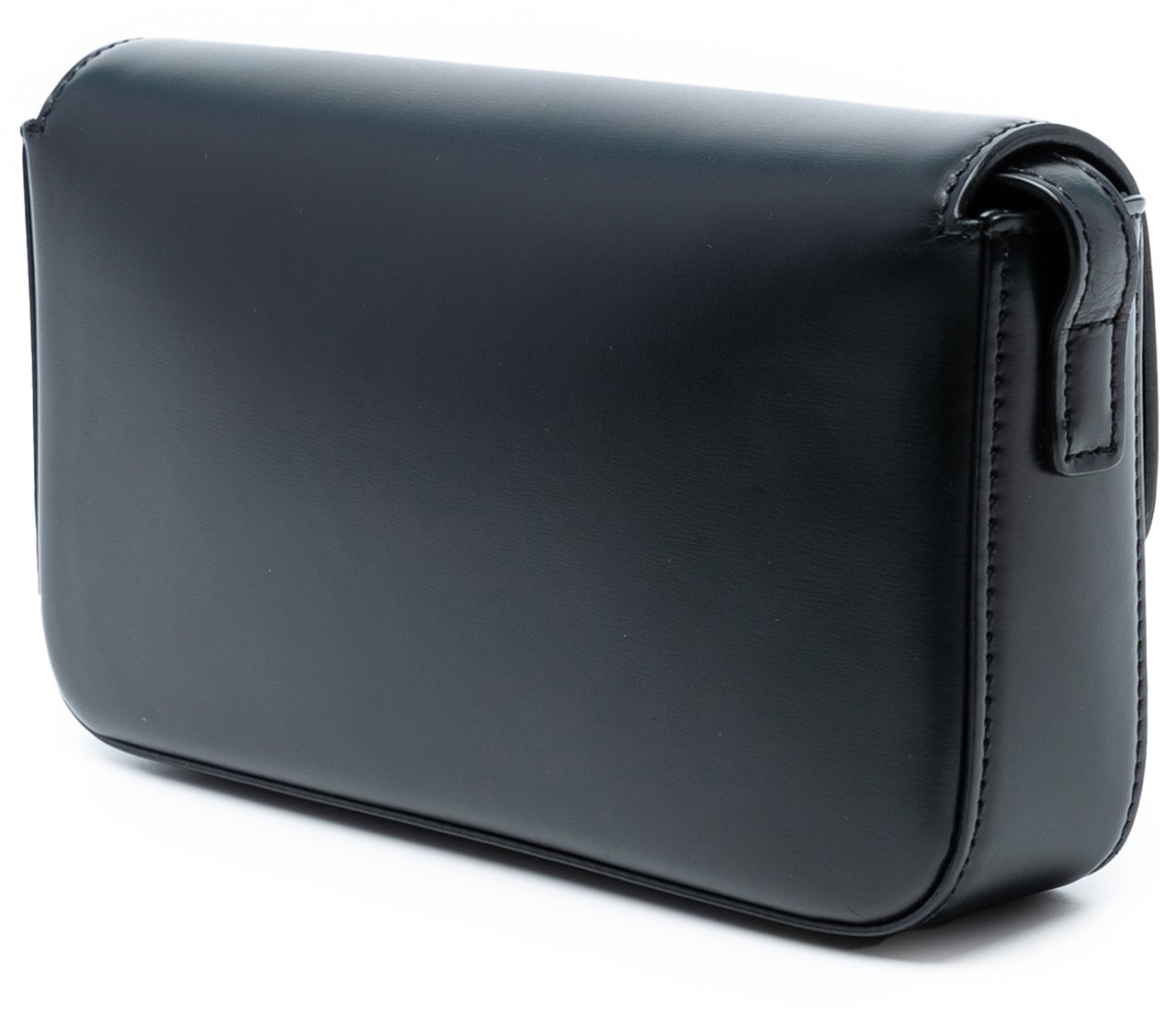 Celine Shiny Calfskin Triomphe Claude Shoulder Bag Zwart