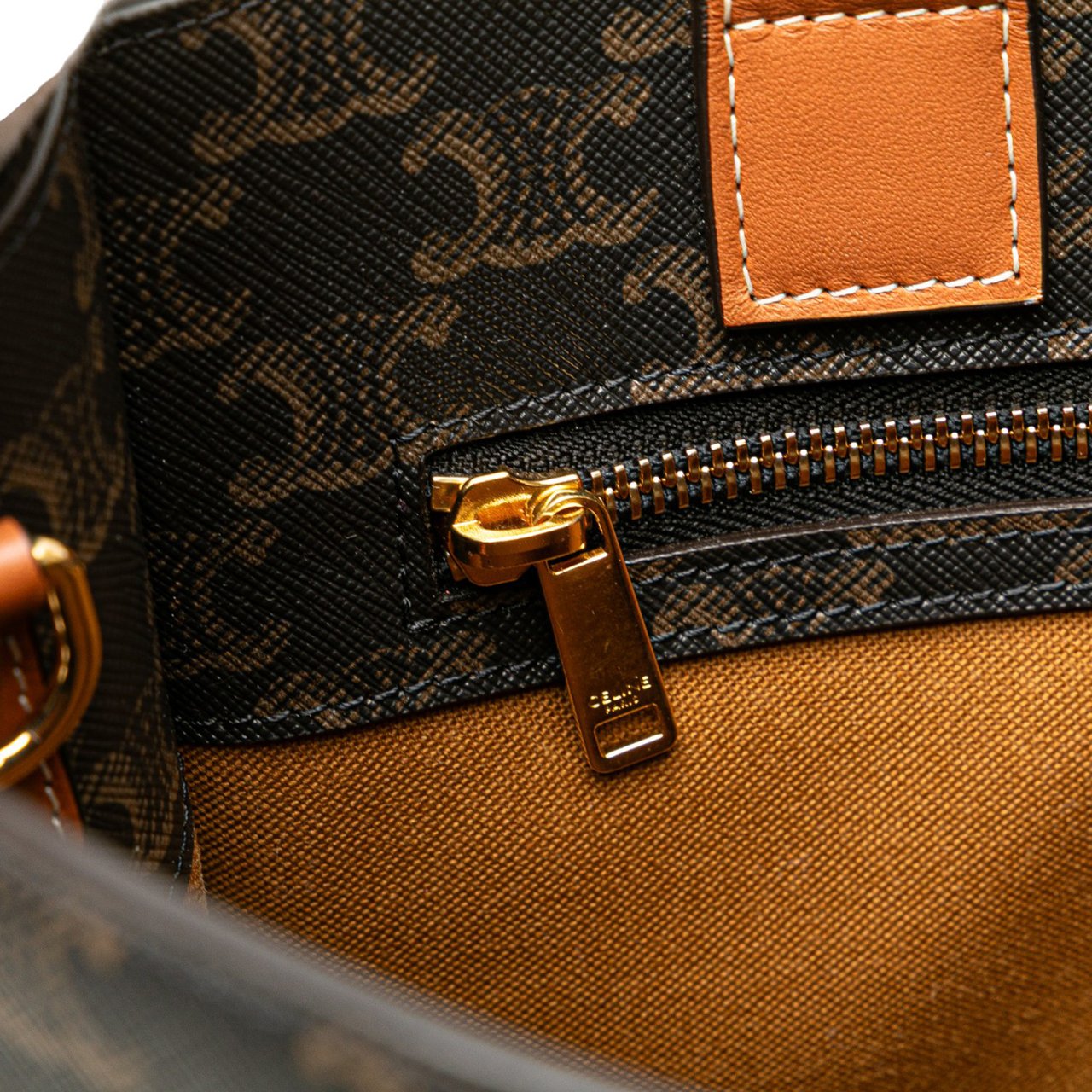Celine Small Triomphe Coated Canvas Vertical Cabas Tote Bruin