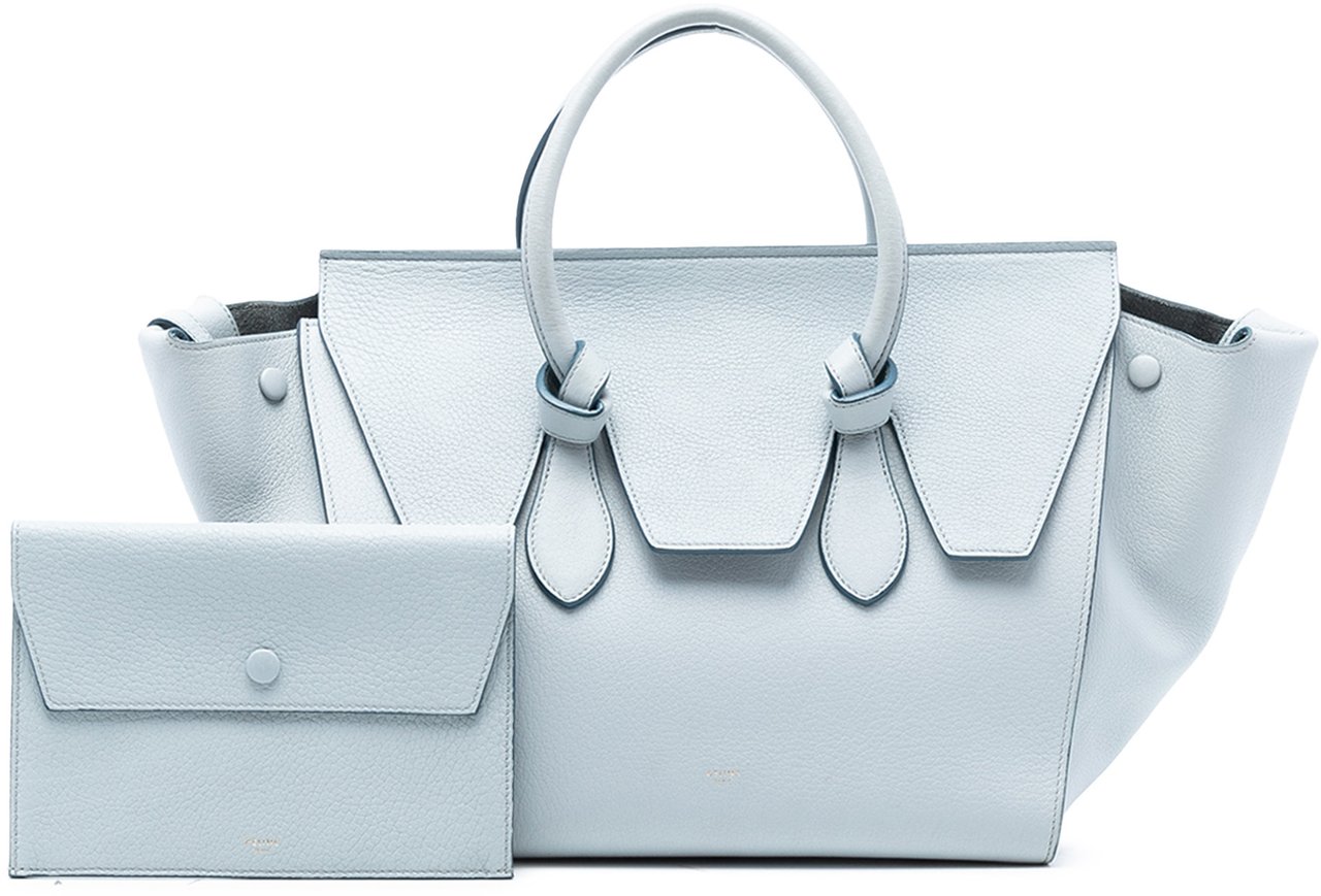 Celine Medium Grained Calfskin Tie Knot Handbag Blauw