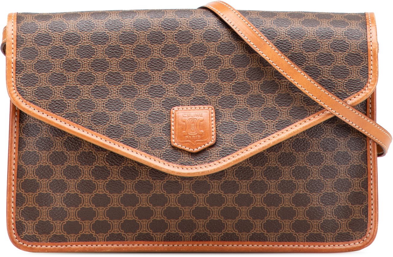 Celine Macadam Coated Canvas Crossbody Bruin