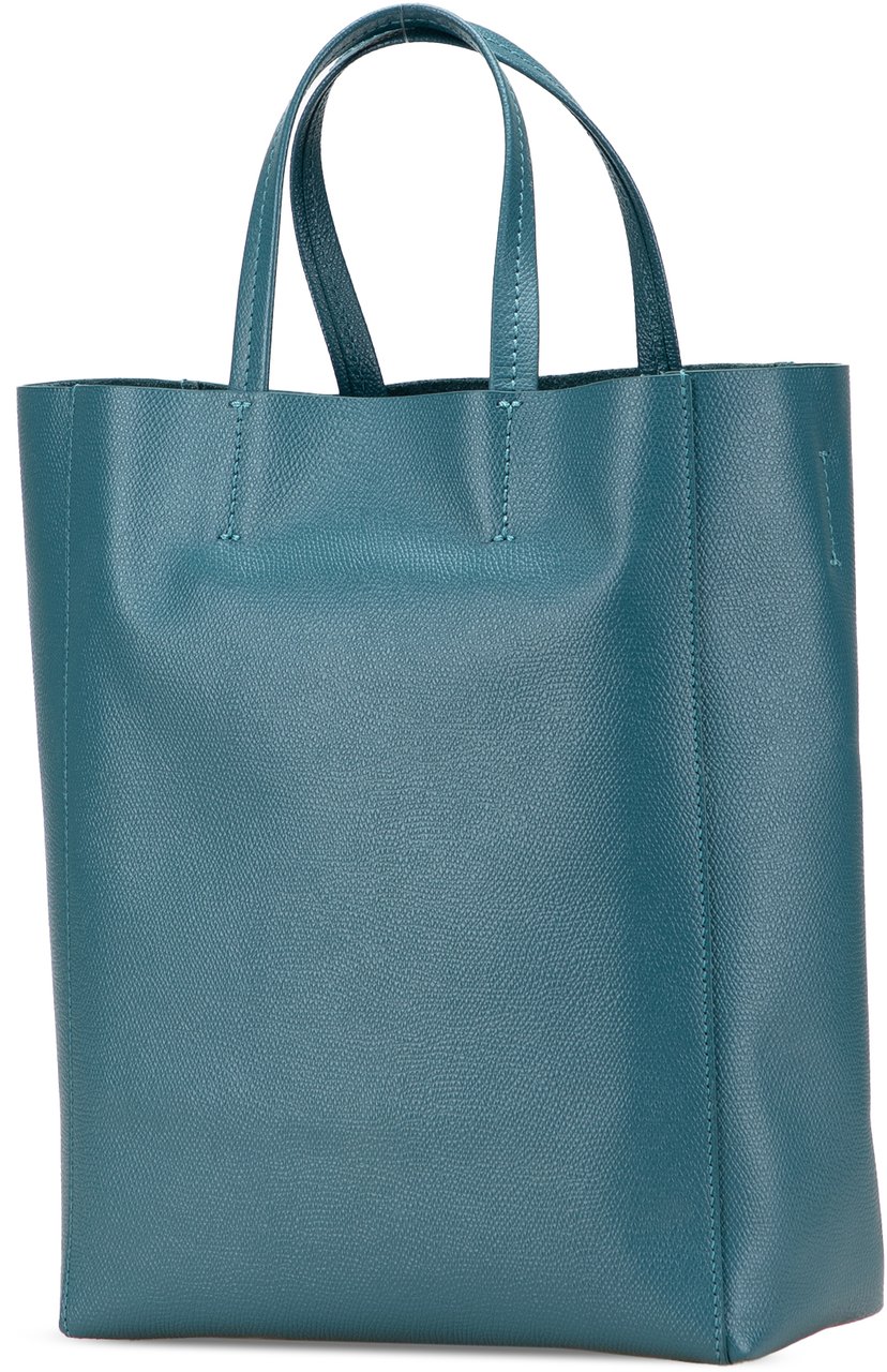 Celine Small Grained Calfskin Vertical Cabas Satchel Blauw