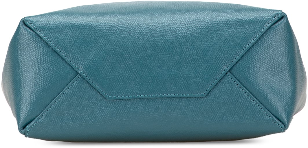 Celine Small Grained Calfskin Vertical Cabas Satchel Blauw