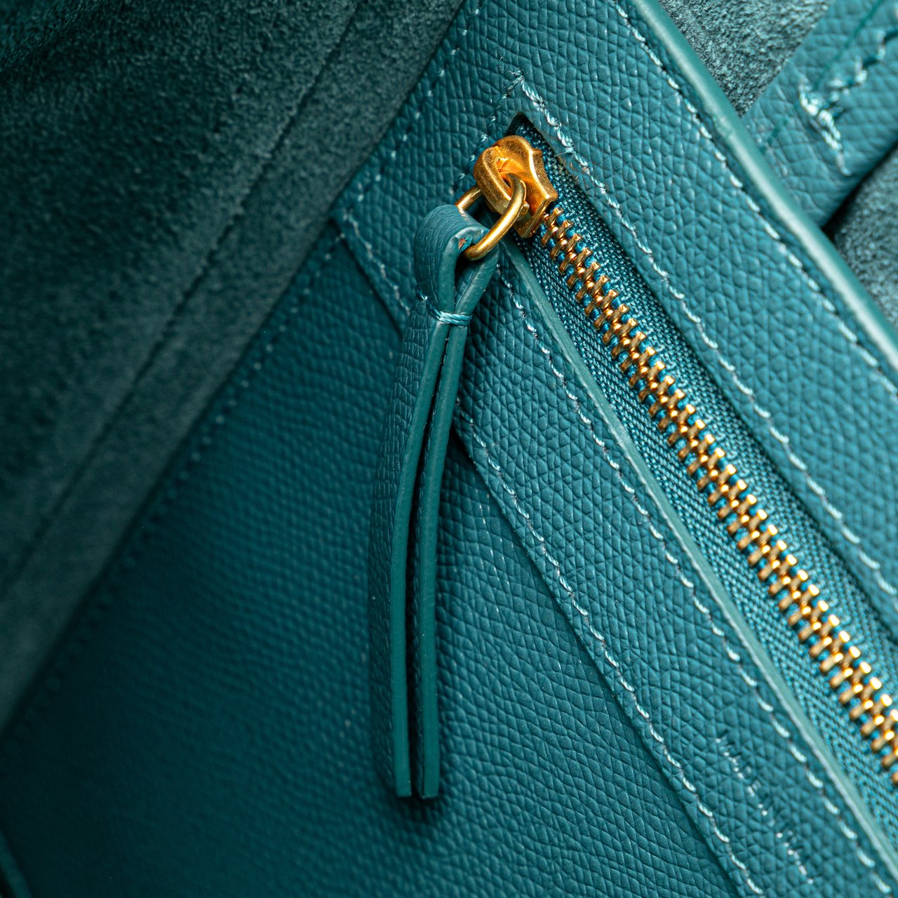Celine Small Grained Calfskin Vertical Cabas Satchel Blauw