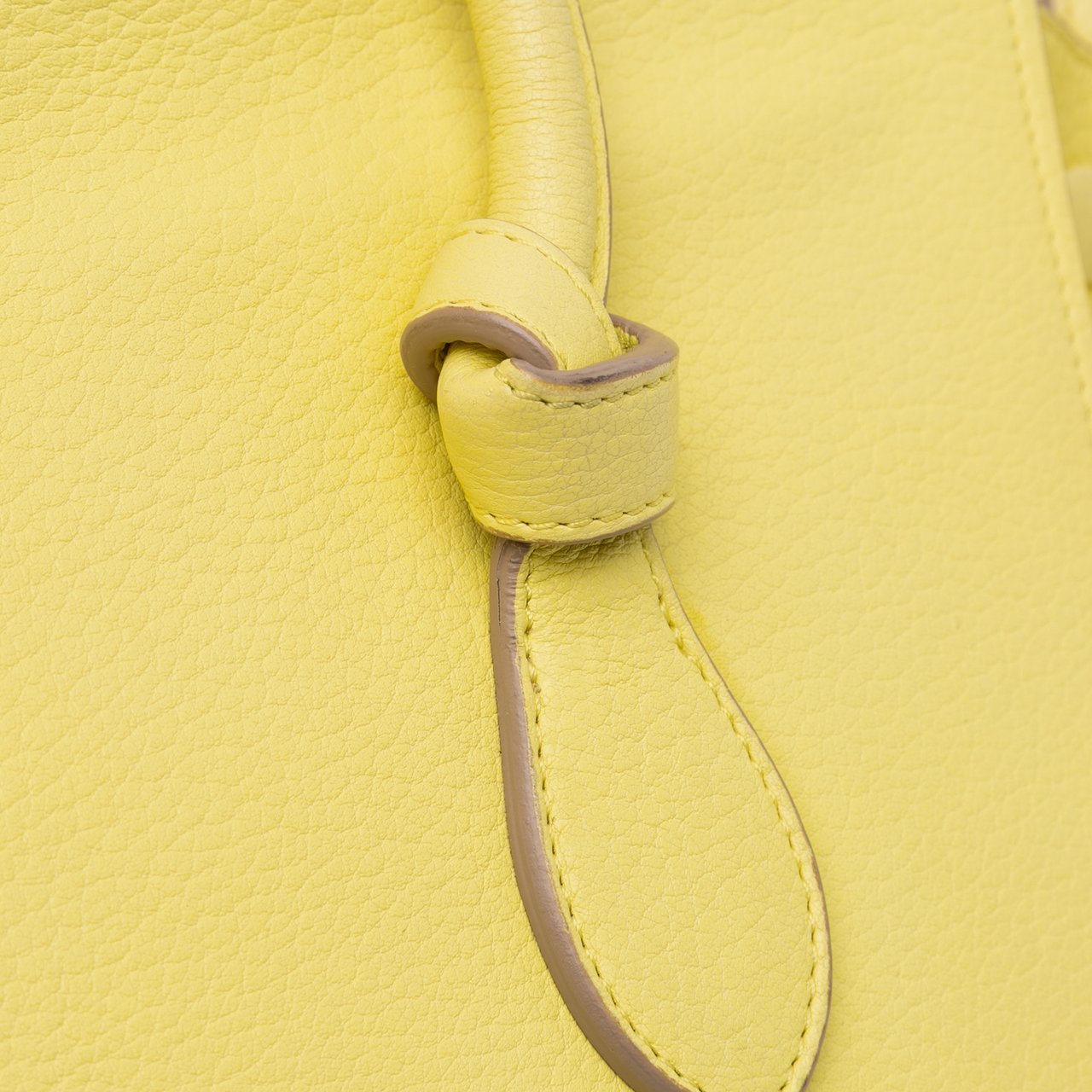 Celine Small Grained Calfskin Tie Tote Geel