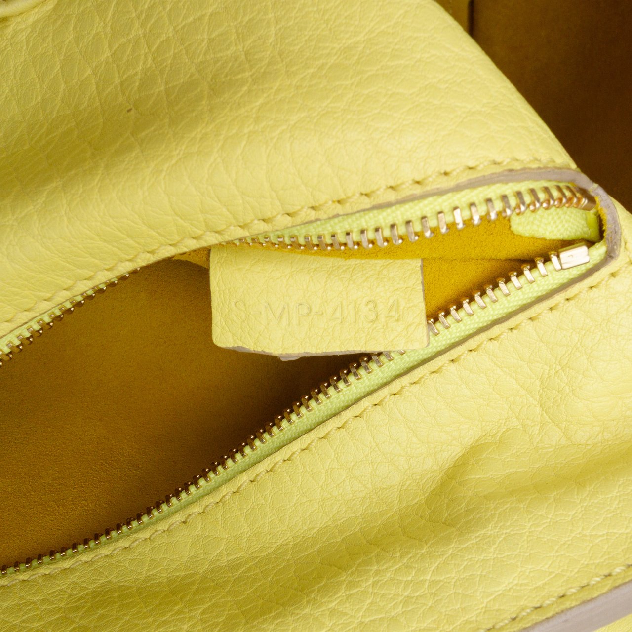 Celine Small Grained Calfskin Tie Tote Geel