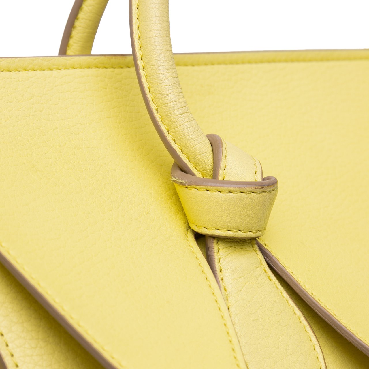Celine Small Grained Calfskin Tie Tote Geel