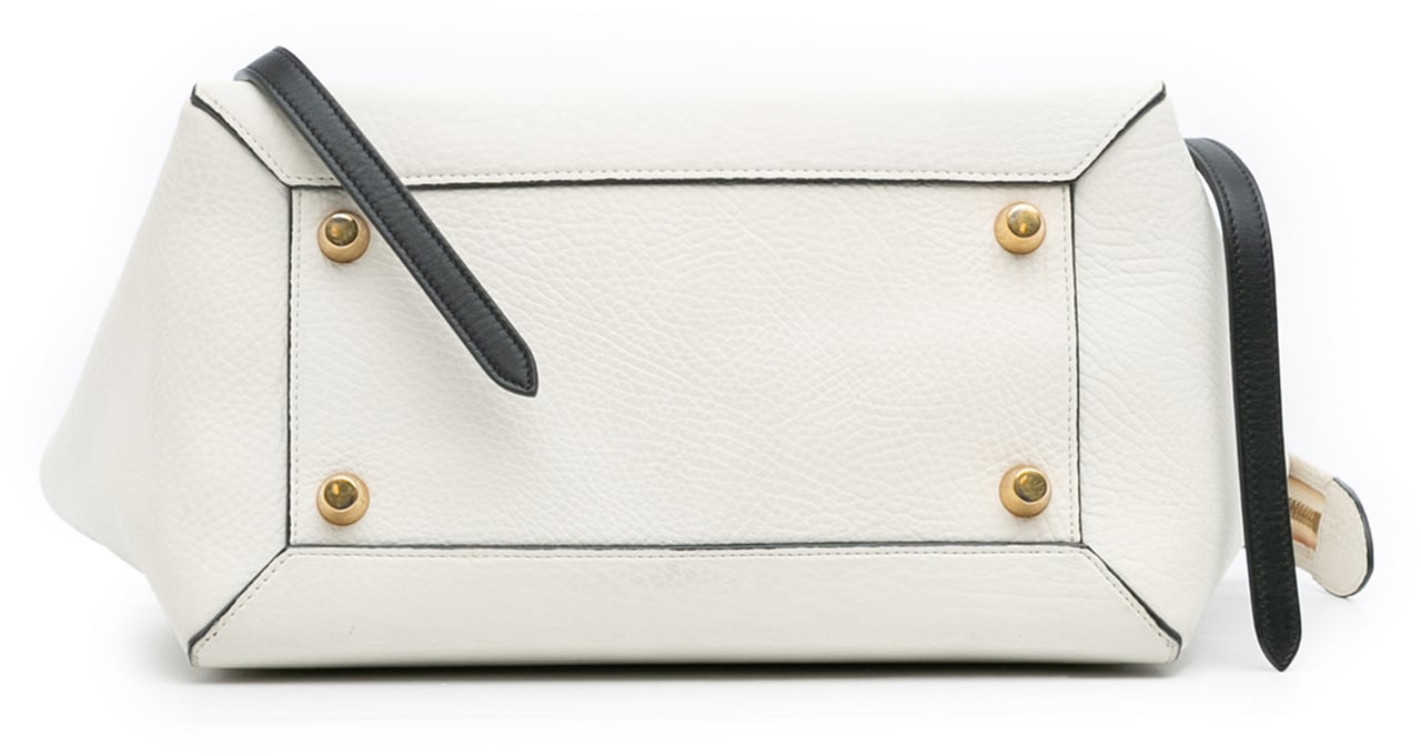 Celine Mini Bicolor Leather Belt Satchel Wit