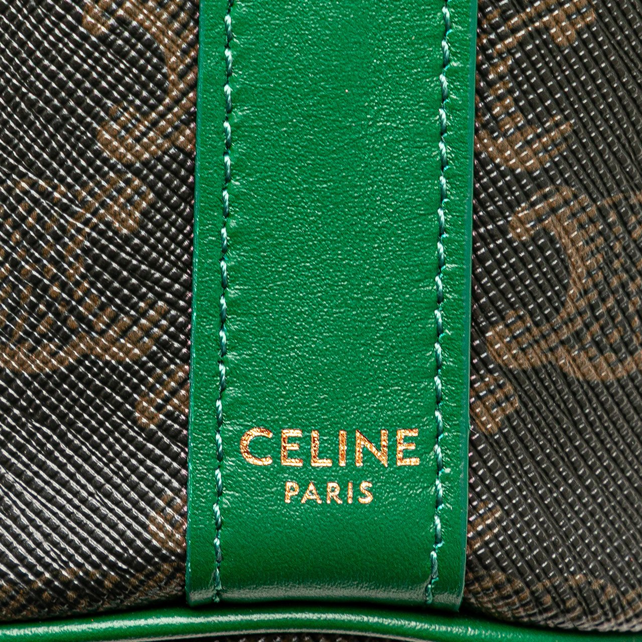 Celine Small Triomphe Coated Canvas Drawstring Bucket Bag Bruin