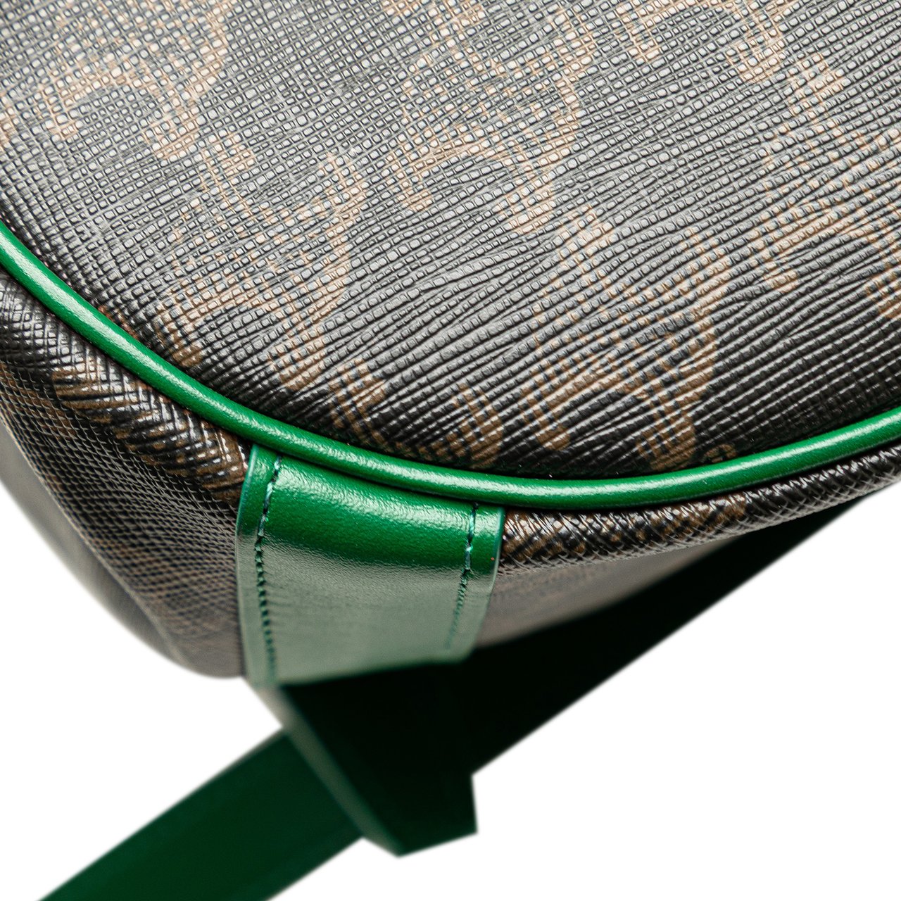 Celine Small Triomphe Coated Canvas Drawstring Bucket Bag Bruin