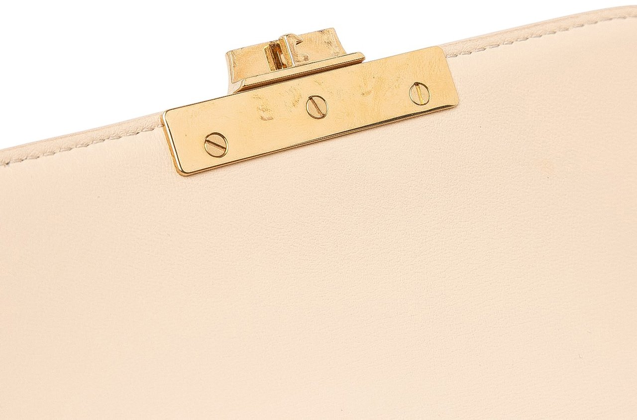 Celine Teen Shiny Calfskin Triomphe Crossbody Wit