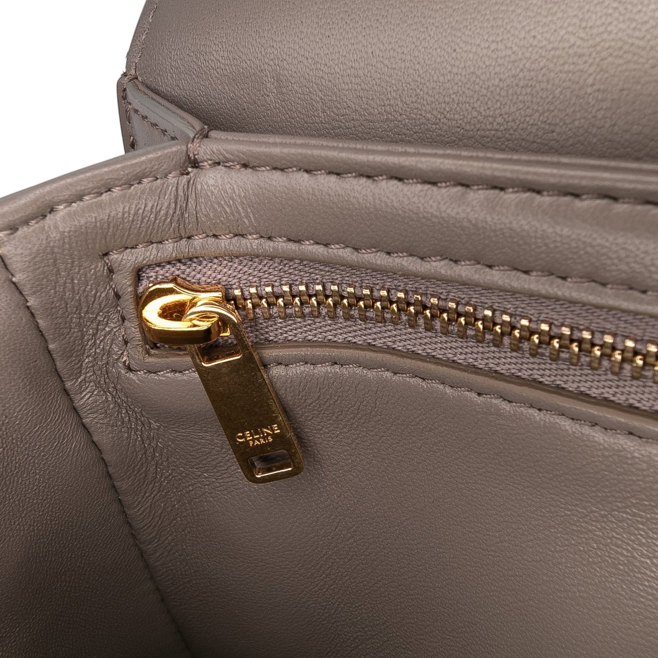 Celine Teen Shiny Calfskin Triomphe Crossbody Bruin