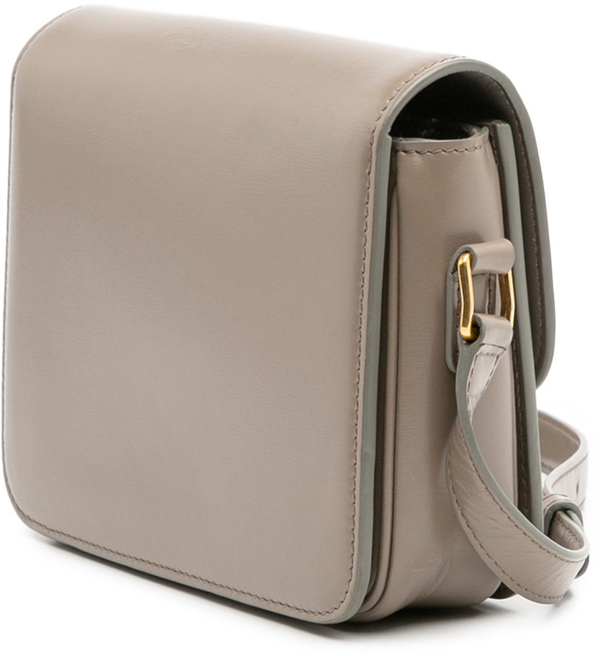Celine Teen Shiny Calfskin Triomphe Crossbody Bruin