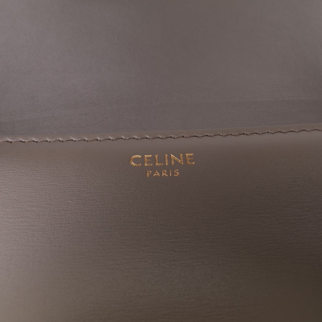 Celine Teen Shiny Calfskin Triomphe Crossbody Bruin