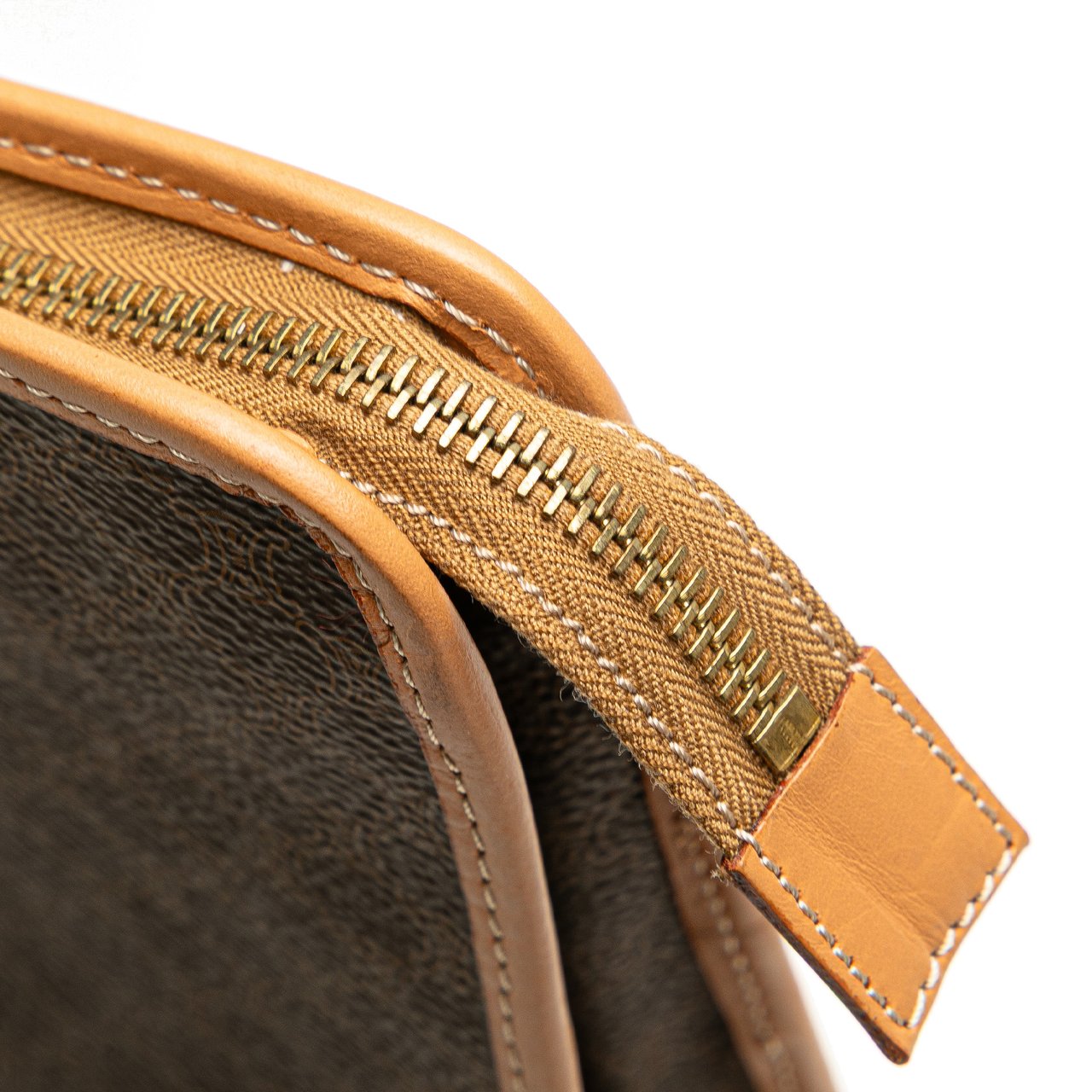 Celine Macadam Coated Canvas Clutch Bruin