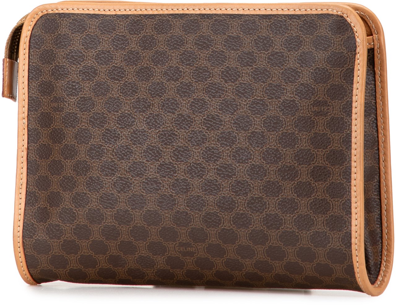 Celine Macadam Coated Canvas Clutch Bruin