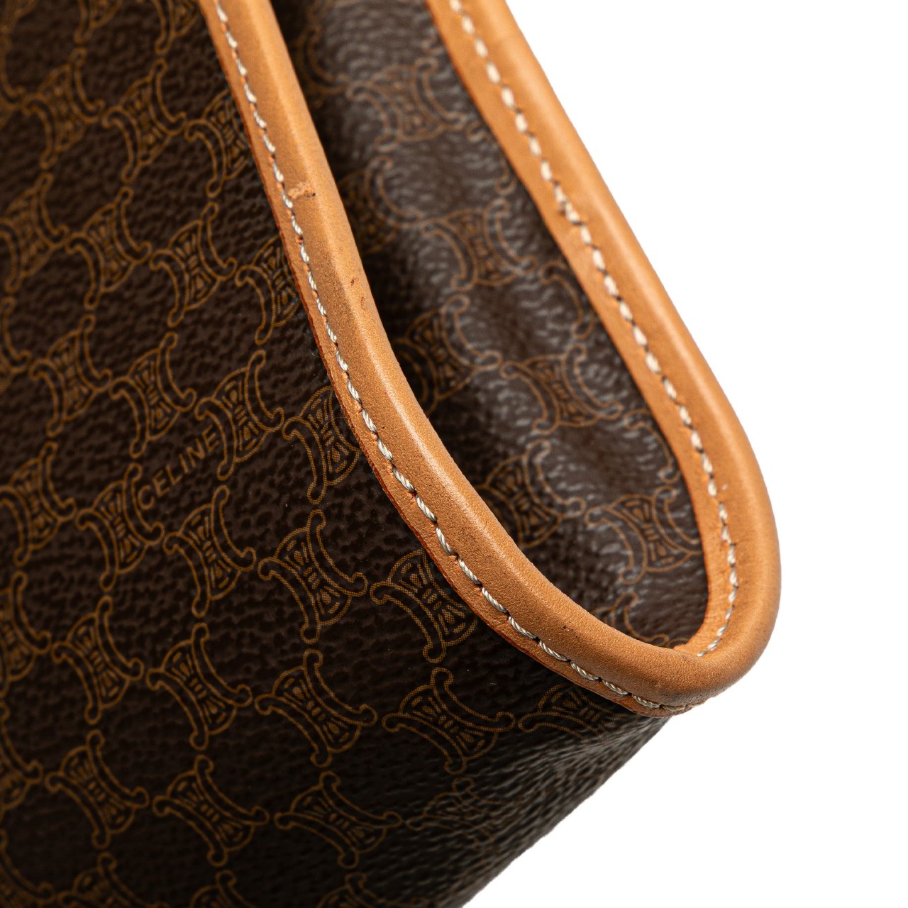 Celine Macadam Coated Canvas Clutch Bruin