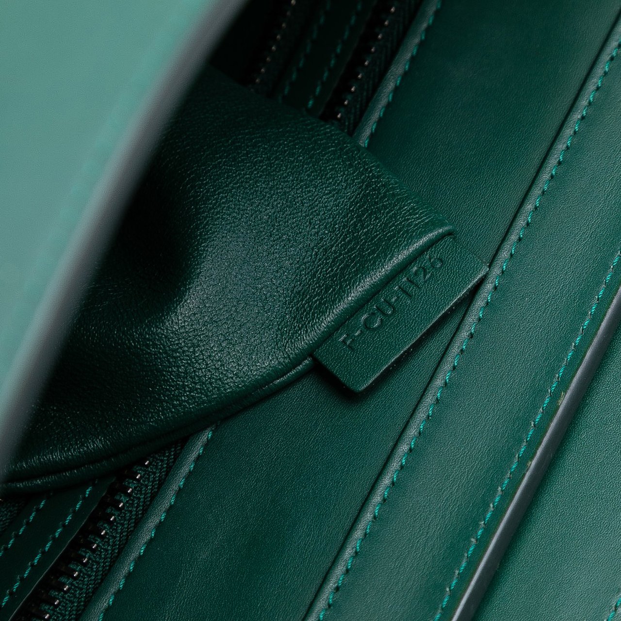 Celine Mini Bicolor Leather and Felt Trimmed Luggage Tote Groen