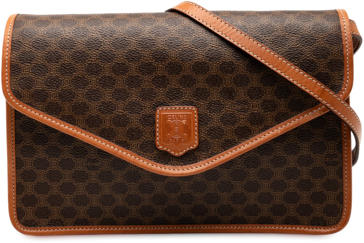 Celine Macadam Coated Canvas Crossbody Bruin