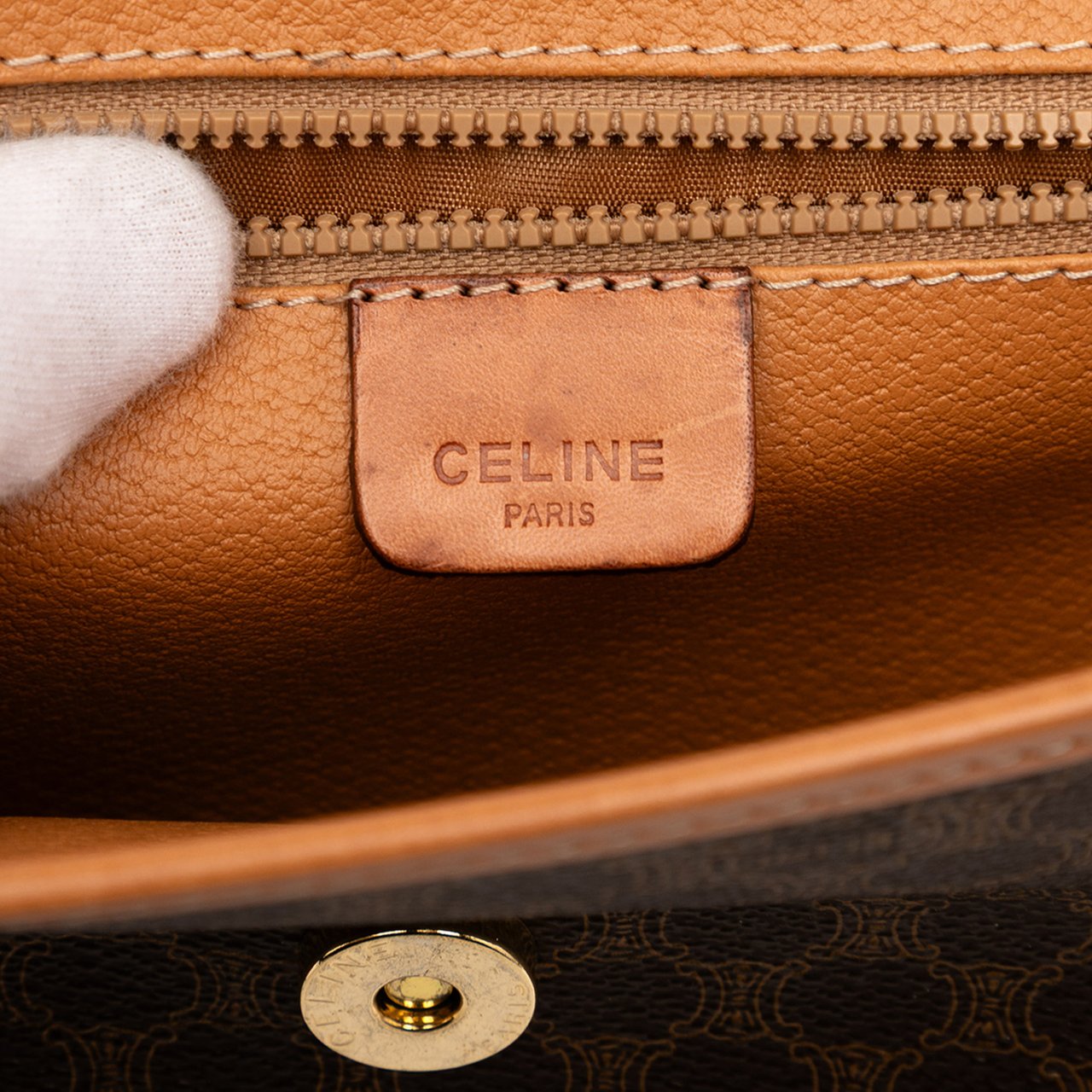 Celine Macadam Coated Canvas Crossbody Bruin