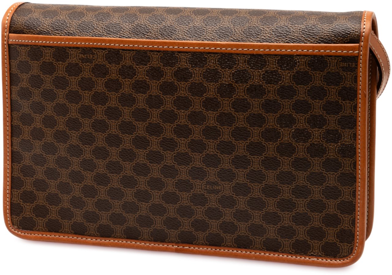 Celine Macadam Coated Canvas Crossbody Bruin