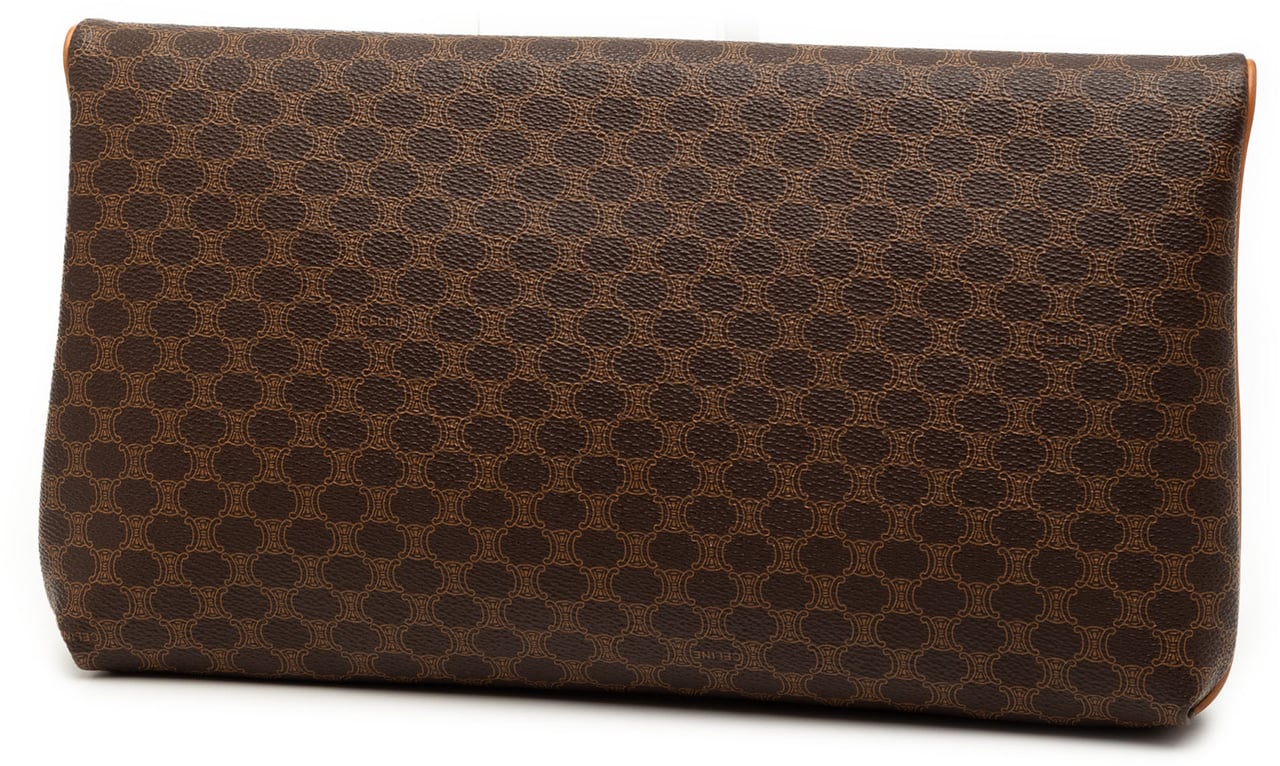 Celine Macadam Coated Canvas Clutch Bruin