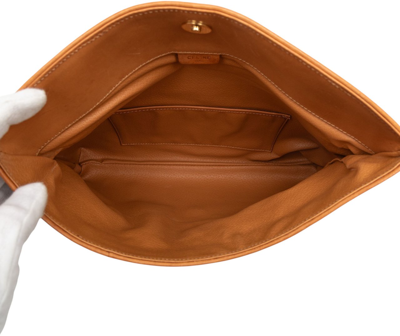 Celine Macadam Coated Canvas Clutch Bruin