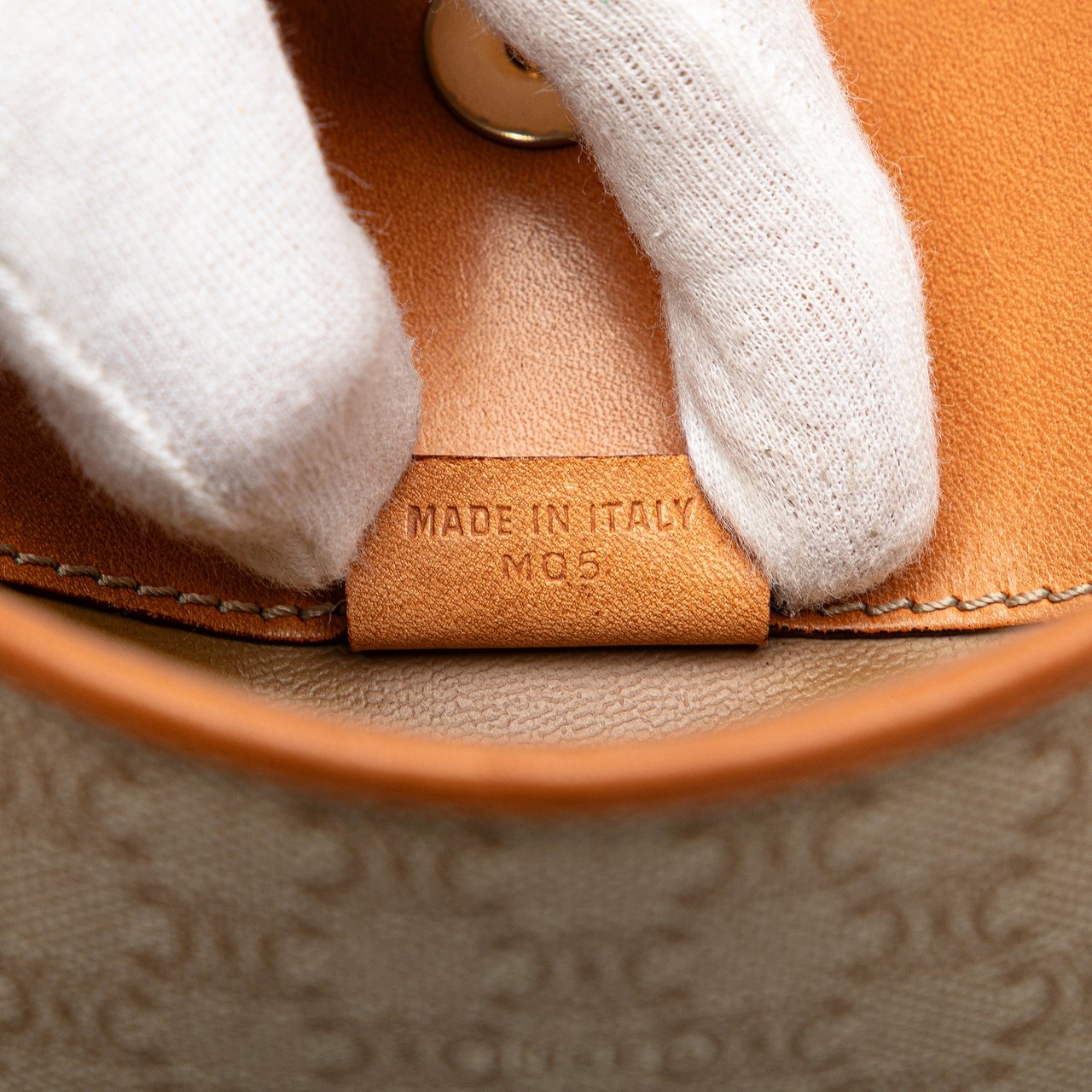 Celine Macadam Coated Canvas Clutch Bruin