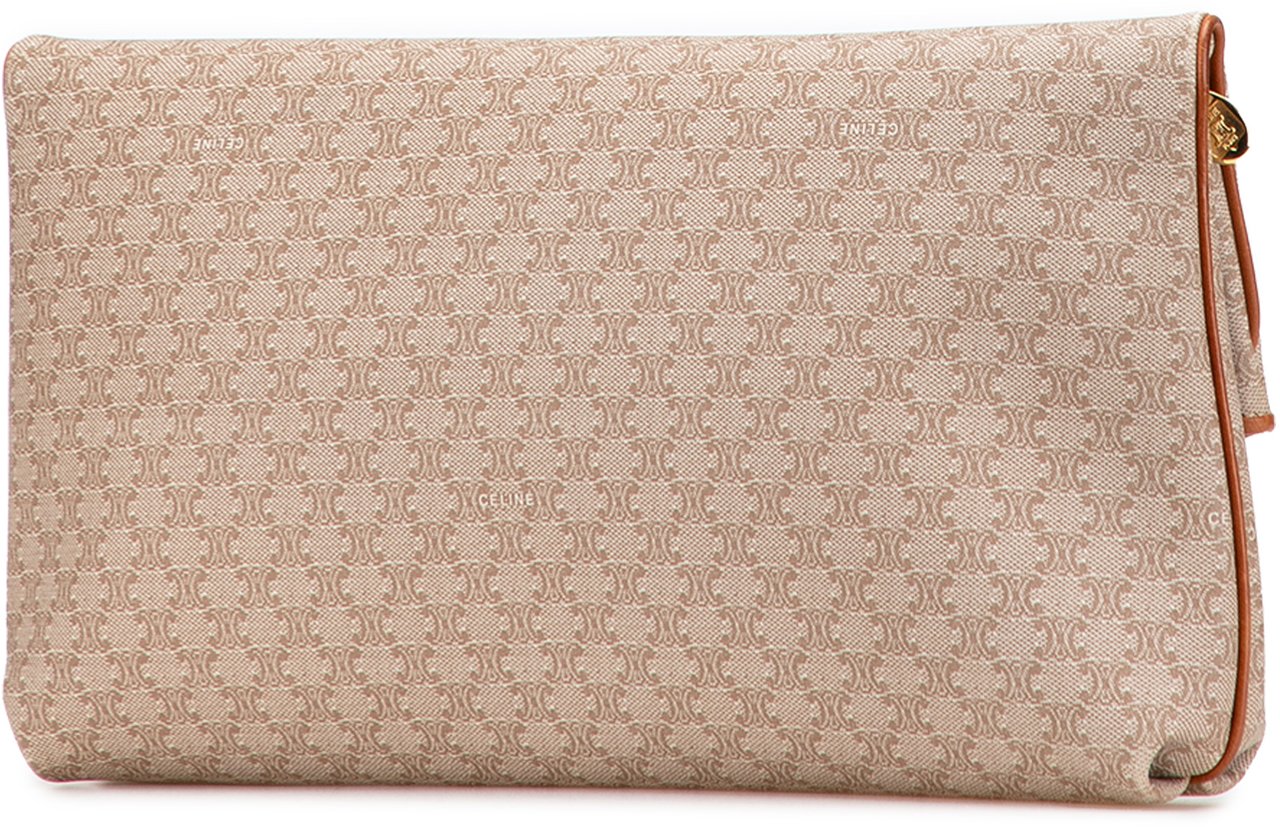 Celine Macadam Coated Canvas Clutch Bruin