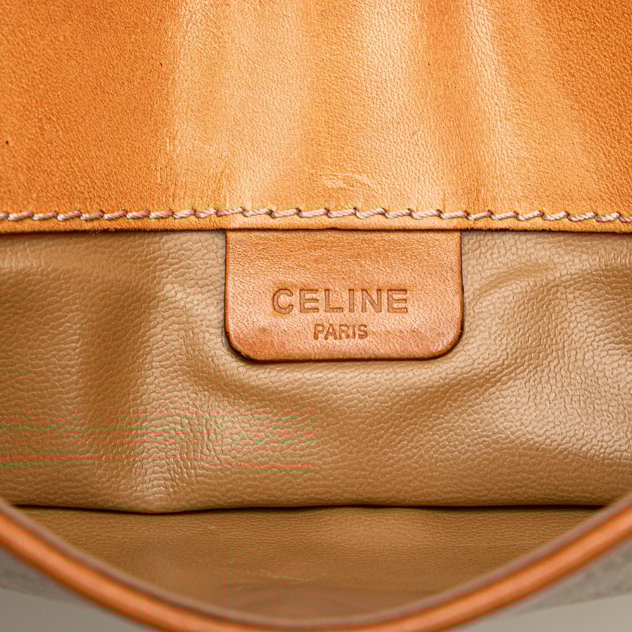 Celine Macadam Coated Canvas Clutch Bruin