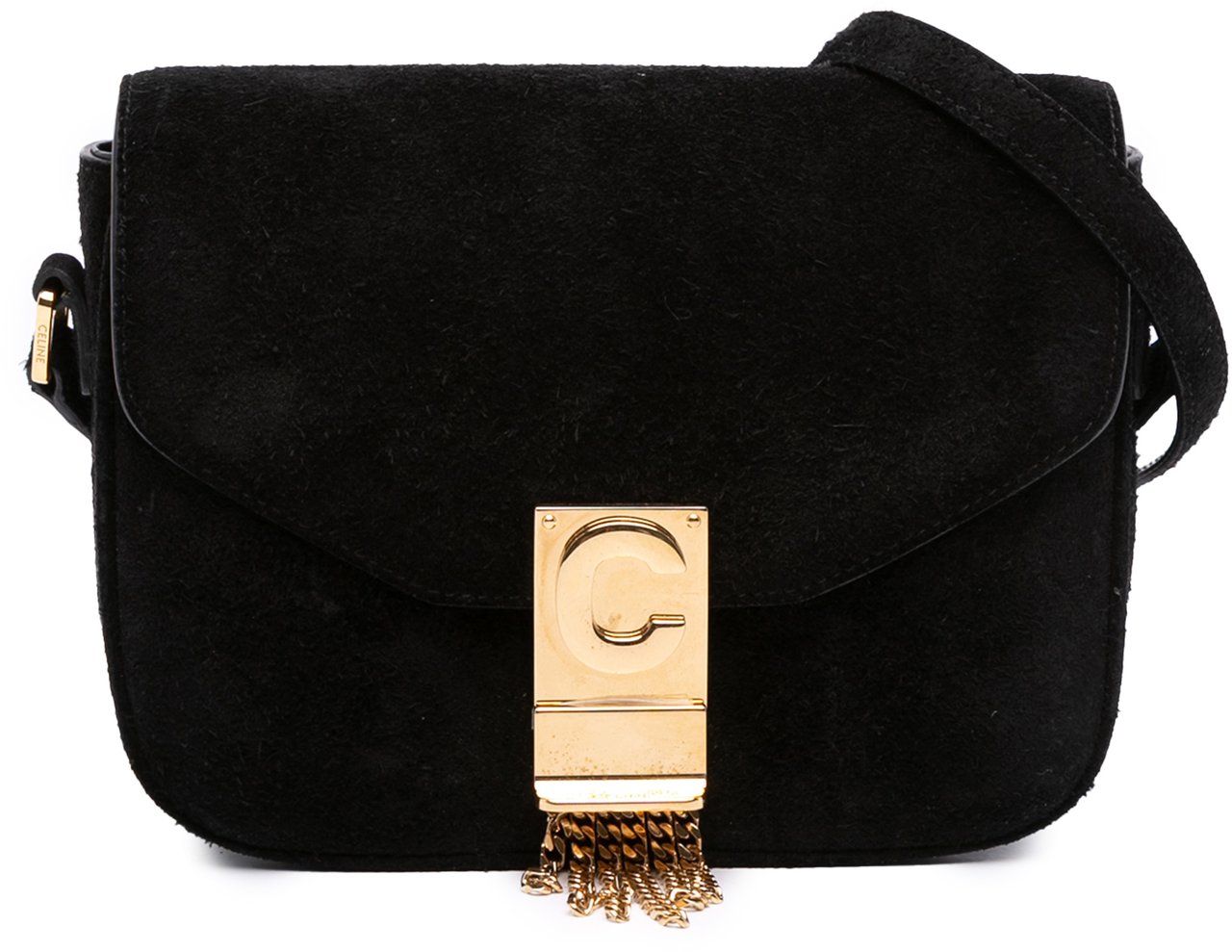 Celine Small Suede Pampille C Bag Zwart