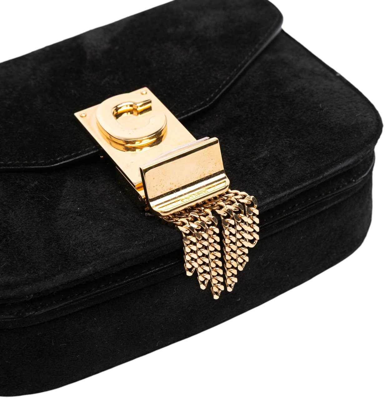 Celine Small Suede Pampille C Bag Zwart