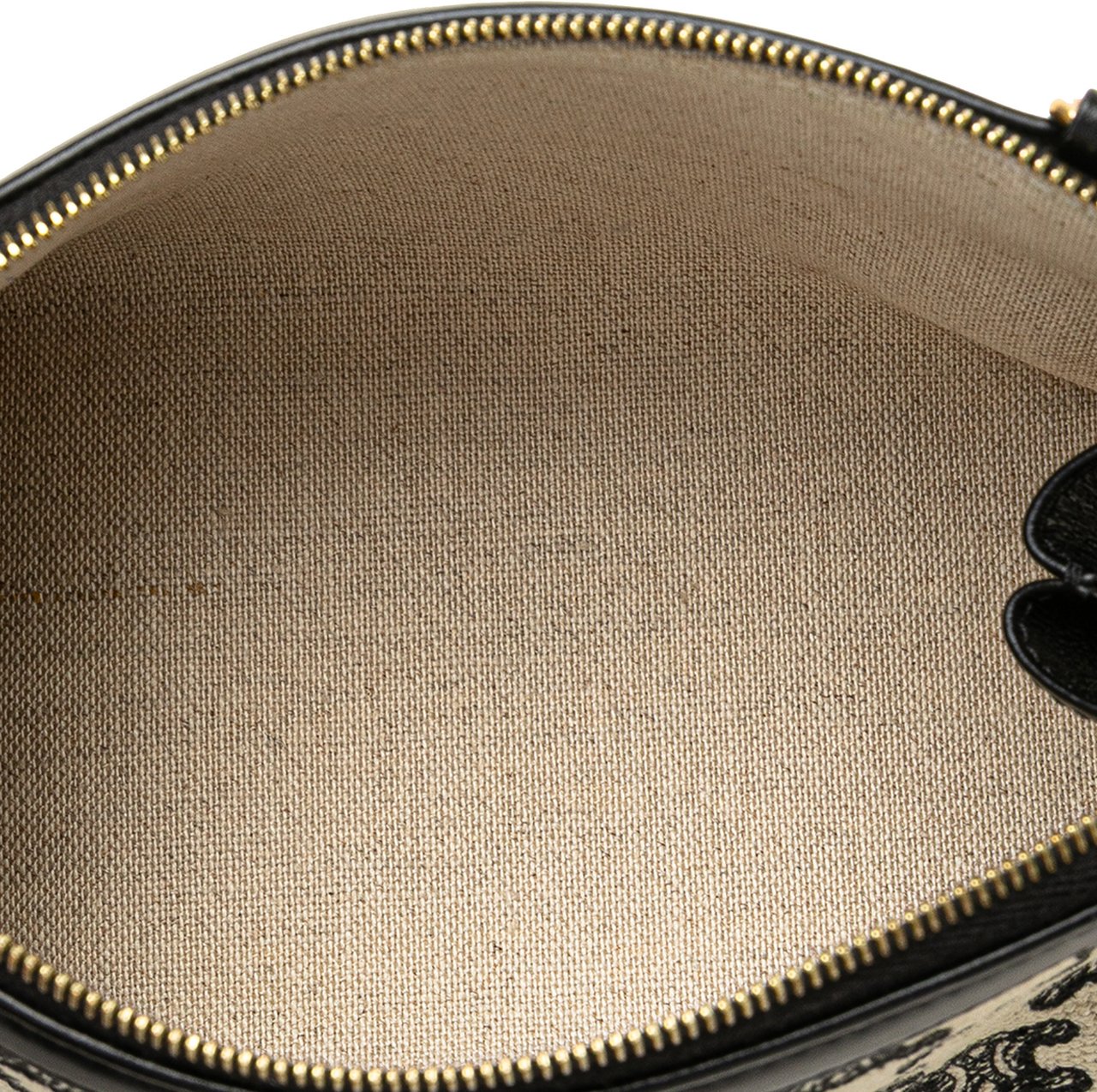 Celine Triomphe Emroidered Canvas Clutch On Chain Bruin
