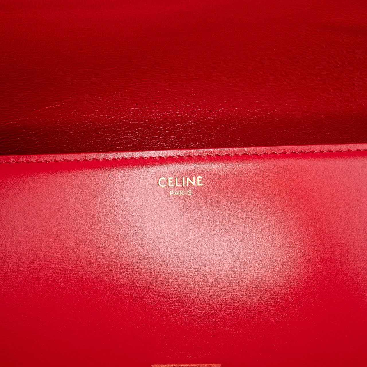 Celine Classique Shiny Calfskin Triomphe Crossbody Rood