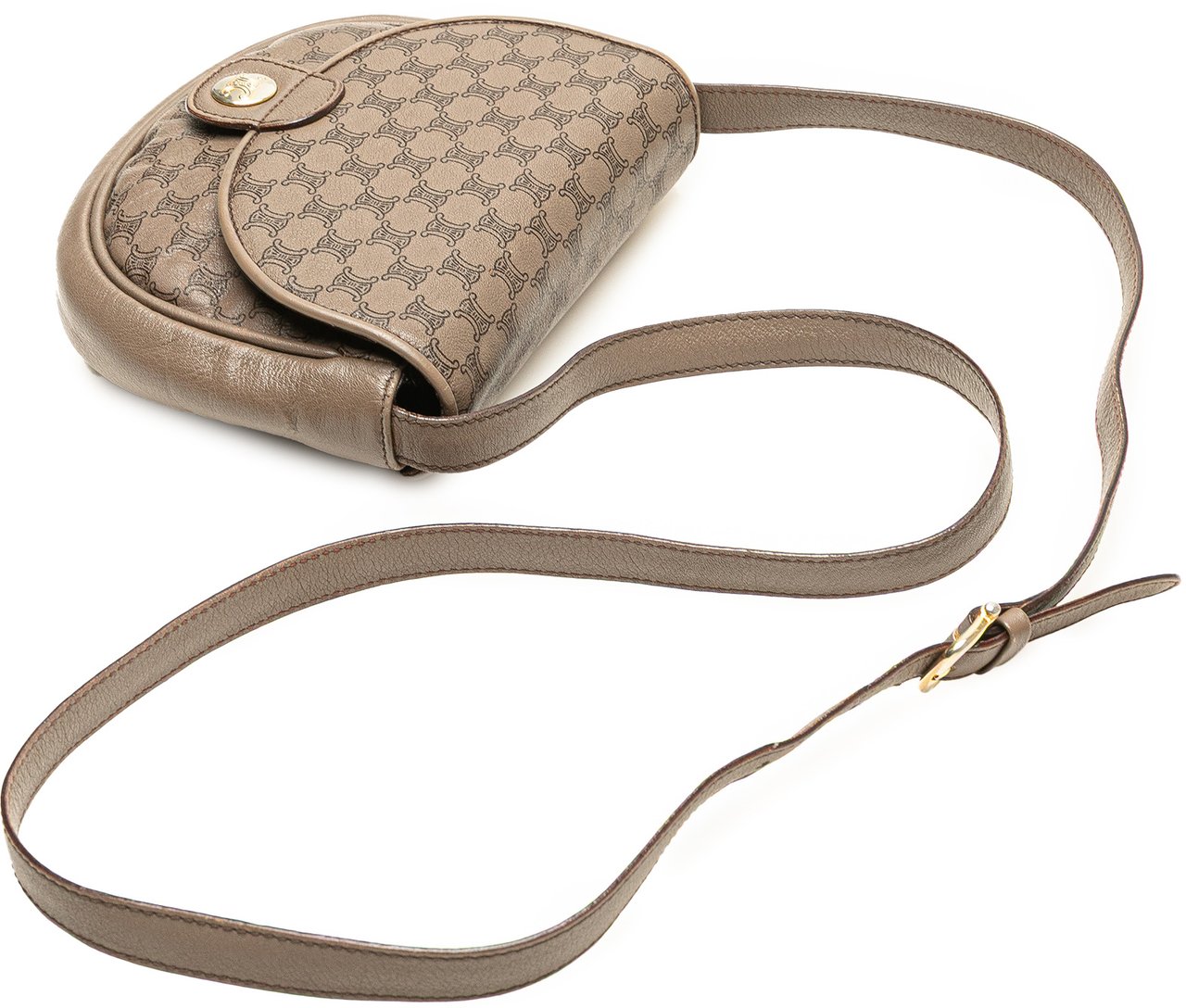 Celine Macadam Leather Crossbody Bruin