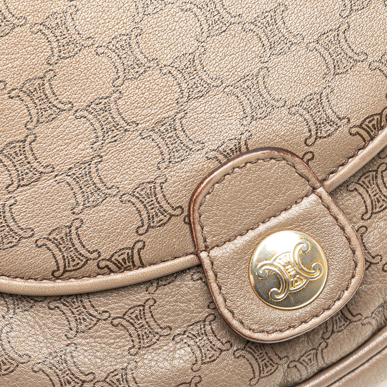 Celine Macadam Leather Crossbody Bruin