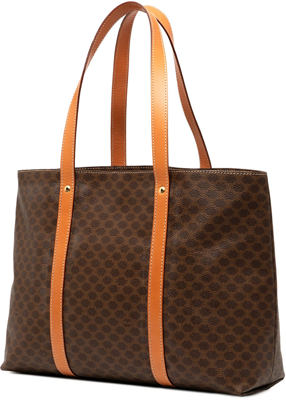 Celine Macadam Coated Canvas Tote Bruin