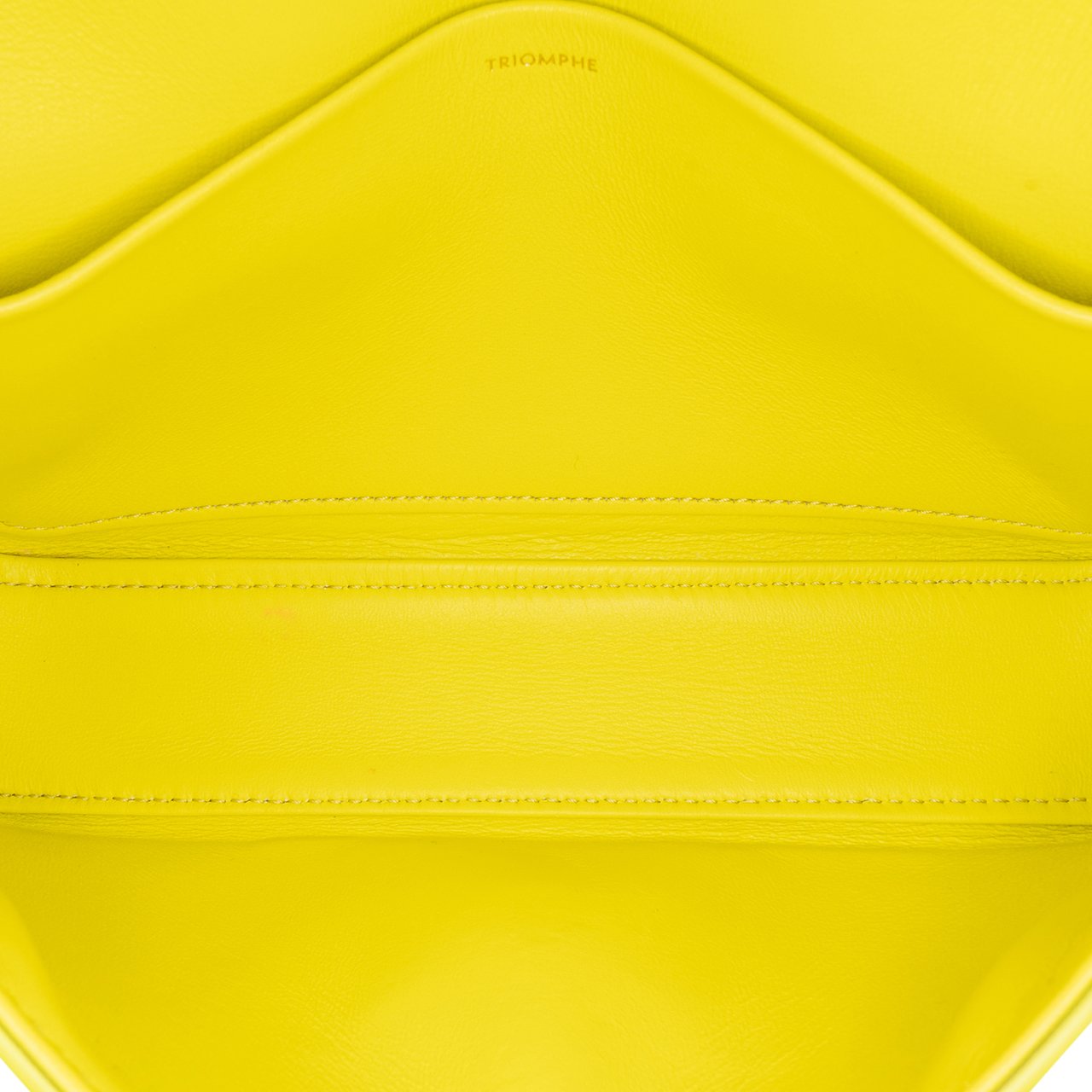 Celine Calfskin Cuir Triomphe Chain Shoulder Bag Geel